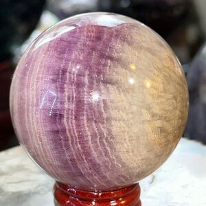 Purple Fluorite Crystal Sphere With Sparkles!